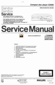 Philips cd-650 service manual PDF (Dutch)